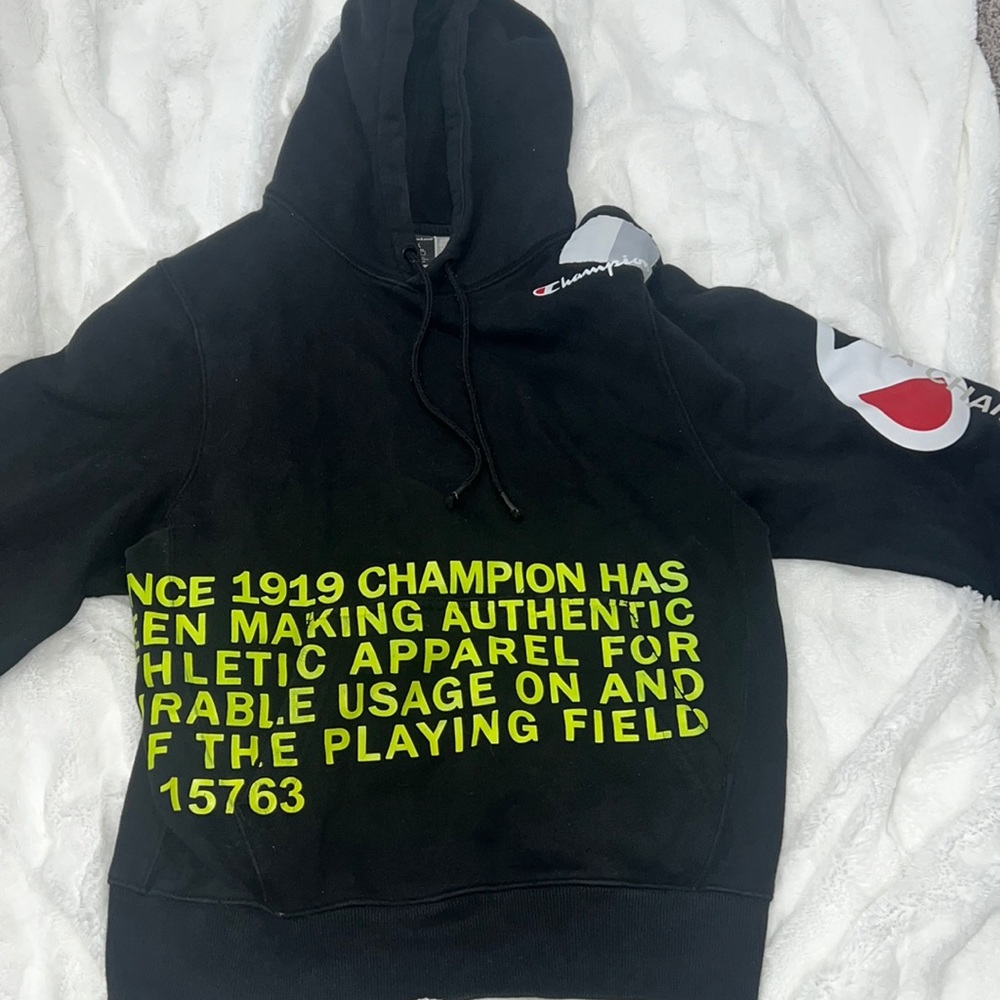 Black champion hoodie